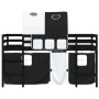 Children's loft bed with black white pine wood tunnel 90x200 cm by , Beds and slatted bases - Ref: Foro24-3206997, Price: 217...