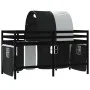 Cama alta niños con túnel madera pino blanco negro 90x200 cm de , Camas y somieres - Ref: Foro24-3206997, Precio: 216,18 €, D...