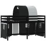 Kinderhochbett mit schwarz-weißem Kiefernholztunnel 90x200 cm von , Betten und Lattenroste - Ref: Foro24-3206997, Preis: 214,...