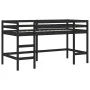 Cama alta niños con túnel madera pino blanco negro 90x200 cm de , Camas y somieres - Ref: Foro24-3206997, Precio: 216,18 €, D...