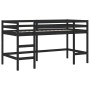 Children's loft bed with black white pine wood tunnel 90x200 cm by , Beds and slatted bases - Ref: Foro24-3206997, Price: 217...