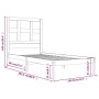 Estructura de cama madera maciza pino marrón miel 100x200 cm