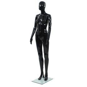 Maniquí de mujer completo base de vidrio negro brillante 175 cm