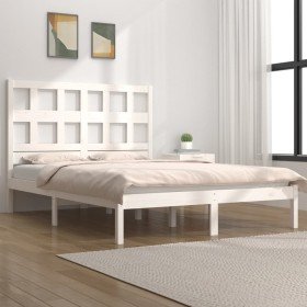 Estructura de cama sin colchón madera de pino blanca 140x200 cm Estructura de cama sin colchón madera de pino blanca 140x200 cm