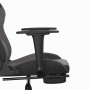 Silla gaming con reposapiés cuero sintético negro gris