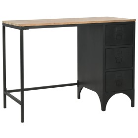 Schreibtisch mit Sockel aus Tannenholz und Stahl 100x50x76 cm von vidaXL, Schreibtische - Ref: Foro24-246421, Preis: 325,07 €...