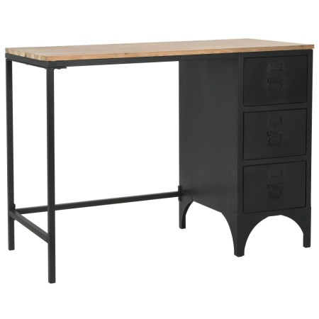 Schreibtisch mit Sockel aus Tannenholz und Stahl 100x50x76 cm von vidaXL, Schreibtische - Ref: Foro24-246421, Preis: 325,07 €...