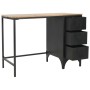Schreibtisch mit Sockel aus Tannenholz und Stahl 100x50x76 cm von vidaXL, Schreibtische - Ref: Foro24-246421, Preis: 325,07 €...