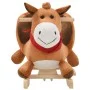Stuffed rocking horse with brown backrest 60x32x50 cm by vidaXL, Rocking and Swinging Toys - Ref: Foro24-80221, Price: 96,51 ...