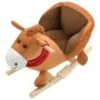 Stuffed rocking horse with brown backrest 60x32x50 cm by vidaXL, Rocking and Swinging Toys - Ref: Foro24-80221, Price: 96,51 ...