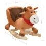 Stuffed rocking horse with brown backrest 60x32x50 cm by vidaXL, Rocking and Swinging Toys - Ref: Foro24-80221, Price: 96,51 ...