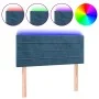 Dark blue velvet LED headboard 90x5x78/88 cm by , Headboards and footboards - Ref: Foro24-3121792, Price: 46,84 €, Discount: %
