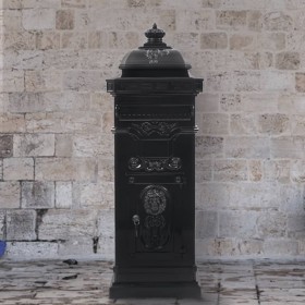 Vintage-style black stainless steel aluminum column mailbox by vidaXL, mailboxes - Ref: Foro24-43888, Price: 333,27 €, Discou...