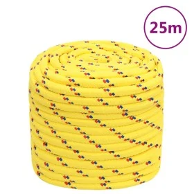 Yellow polypropylene boat rope 18 mm 25 m by , Ropes and metal cords - Ref: Foro24-152629, Price: 32,22 €, Discount: %
