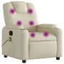 Sillón reclinable de masaje cuero sintético crema de , Sillones - Ref: Foro24-372397, Precio: 230,90 €, Descuento: %