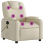 Sillón reclinable de masaje cuero sintético crema by , Armchairs - Ref: Foro24-372397, Price: 251,28 €, Discount: %