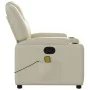 Sillón reclinable de masaje cuero sintético crema de , Sillones - Ref: Foro24-372397, Precio: 230,90 €, Descuento: %