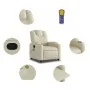 Sillón reclinable de masaje cuero sintético crema de , Sillones - Ref: Foro24-372397, Precio: 230,90 €, Descuento: %