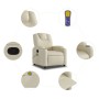 Sillón reclinable de masaje cuero sintético crema by , Armchairs - Ref: Foro24-372397, Price: 251,28 €, Discount: %
