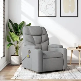 Sillón reclinable de masaje de tela gris claro by , Armchairs - Ref: Foro24-372453, Price: 213,84 €, Discount: %