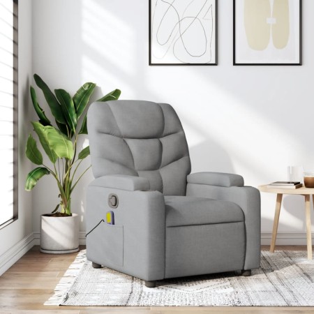 Sillón reclinable de masaje de tela gris claro by , Armchairs - Ref: Foro24-372453, Price: 217,10 €, Discount: %