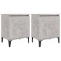 Nachttische mit grauen Beton-Metallbeinen 40x30x50 cm von vidaXL, Nachttische - Ref: Foro24-805842, Preis: 57,34 €, Rabatt: %