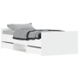 White bed frame with headboard and footboard 90x190 cm by , Beds and slatted bases - Ref: Foro24-3203810, Price: 189,57 €, Di...