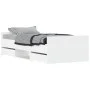 White bed frame with headboard and footboard 90x190 cm by , Beds and slatted bases - Ref: Foro24-3203810, Price: 184,77 €, Di...