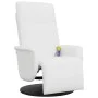 Sillón reclinable masaje con reposapiés cuero sintético blanco by , Armchairs - Ref: Foro24-356518, Price: 232,77 €, Discount: %