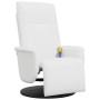 Sillón reclinable masaje con reposapiés cuero sintético blanco by , Armchairs - Ref: Foro24-356518, Price: 237,27 €, Discount: %