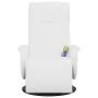 Sillón reclinable masaje con reposapiés cuero sintético blanco by , Armchairs - Ref: Foro24-356518, Price: 232,77 €, Discount: %