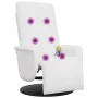 Sillón reclinable masaje con reposapiés cuero sintético blanco by , Armchairs - Ref: Foro24-356518, Price: 232,77 €, Discount: %