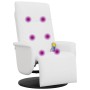 Sillón reclinable masaje con reposapiés cuero sintético blanco by , Armchairs - Ref: Foro24-356518, Price: 237,27 €, Discount: %