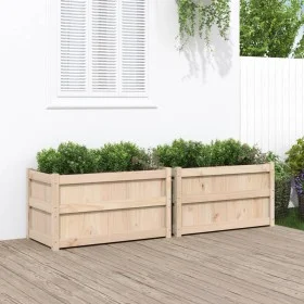 Jardineras de exterior 2 unidades madera maciza de pino by , Pots and planters - Ref: Foro24-837460, Price: 127,66 €, Discoun...