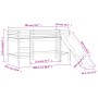 Kinderhochbett mit weißer Massivholzrutsche 90x200 cm von , Betten und Lattenroste - Ref: Foro24-835908, Preis: 307,87 €, Rab...