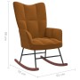 Brauner Samt-Schaukelstuhl von , Schaukelstühle - Ref: Foro24-328147, Preis: 119,57 €, Rabatt: %