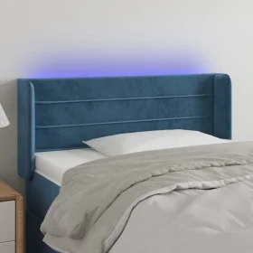 LED-Kopfteil aus dunkelblauem Samt, 93 x 16 x 78/88 cm von , Kopf- und Fußteile - Ref: Foro24-3123416, Preis: 56,80 €, Rabatt: %