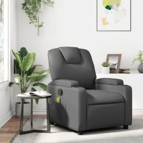 Sillón de masaje reclinable cuero sintético gris de , Sillones - Ref: Foro24-372399, Precio: 237,23 €, Descuento: %