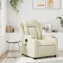 Sillón reclinable de masaje cuero sintético crema de , Sillones - Ref: Foro24-372435, Precio: 272,07 €, Descuento: %