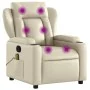 Sillón reclinable de masaje cuero sintético crema de , Sillones - Ref: Foro24-372435, Precio: 272,07 €, Descuento: %