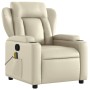 Cream Synthetic Leather Massage Recliner by , Armchairs - Ref: Foro24-372435, Price: 276,90 €, Discount: %