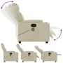 Sillón reclinable de masaje cuero sintético crema de , Sillones - Ref: Foro24-372435, Precio: 272,07 €, Descuento: %