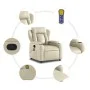 Sillón reclinable de masaje cuero sintético crema de , Sillones - Ref: Foro24-372435, Precio: 272,07 €, Descuento: %