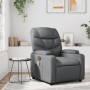 Gray synthetic leather reclining massage chair by , Armchairs - Ref: Foro24-372475, Price: 221,20 €, Discount: %