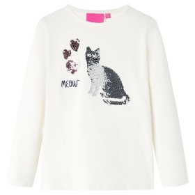 Kinder-Langarm-T-Shirt Ecru 128 von , Kinder-T-Shirts - Ref: Foro24-14092, Preis: 9,00 €, Rabatt: %