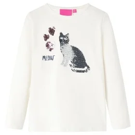 Kinder-Langarm-T-Shirt Ecru 128 von , Kinder-T-Shirts - Ref: Foro24-14092, Preis: 8,92 €, Rabatt: %