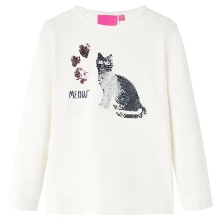 Kinder-Langarm-T-Shirt Ecru 128 von , Kinder-T-Shirts - Ref: Foro24-14092, Preis: 8,92 €, Rabatt: %