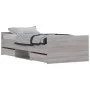 Sonoma gray bed frame with headboard and footboard 90x190 cm by , Beds and slatted bases - Ref: Foro24-3203815, Price: 160,85...