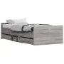 Sonoma gray bed frame with headboard and footboard 90x190 cm by , Beds and slatted bases - Ref: Foro24-3203815, Price: 160,85...