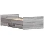 Sonoma gray bed frame with headboard and footboard 90x190 cm by , Beds and slatted bases - Ref: Foro24-3203815, Price: 160,85...